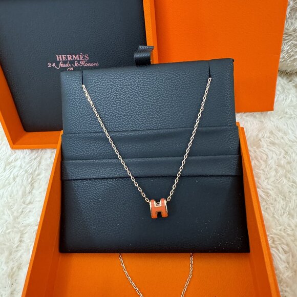 Hermès orange mini necklace - Picture 1 of 8